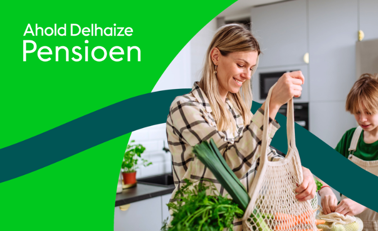 illustratie vrouw met boodschappen lacht